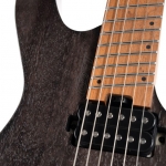 Cort elektromos gitár, fej nélküli multi-scale, matt áttetsző fekete